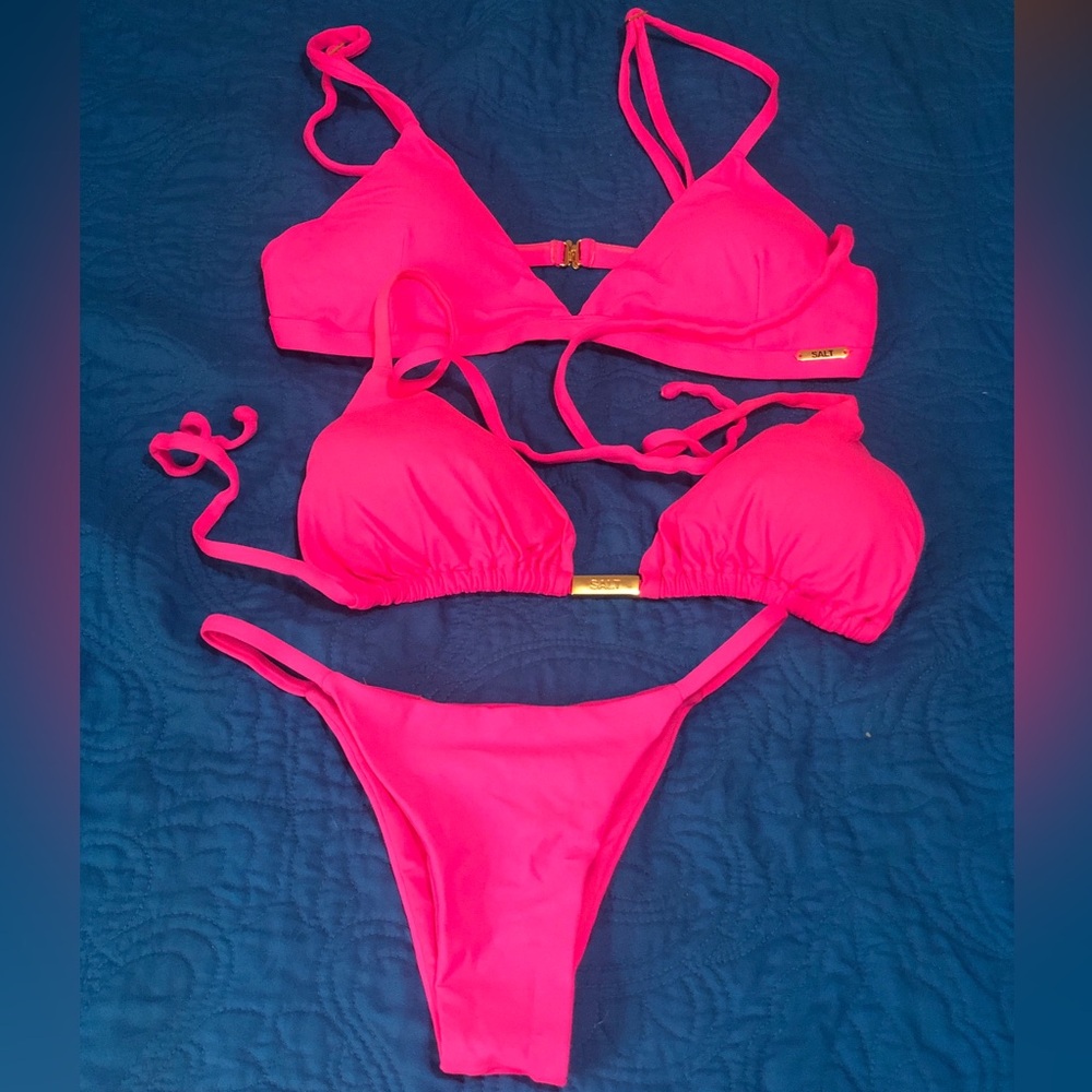 Hot Pink bikini with 2 top options